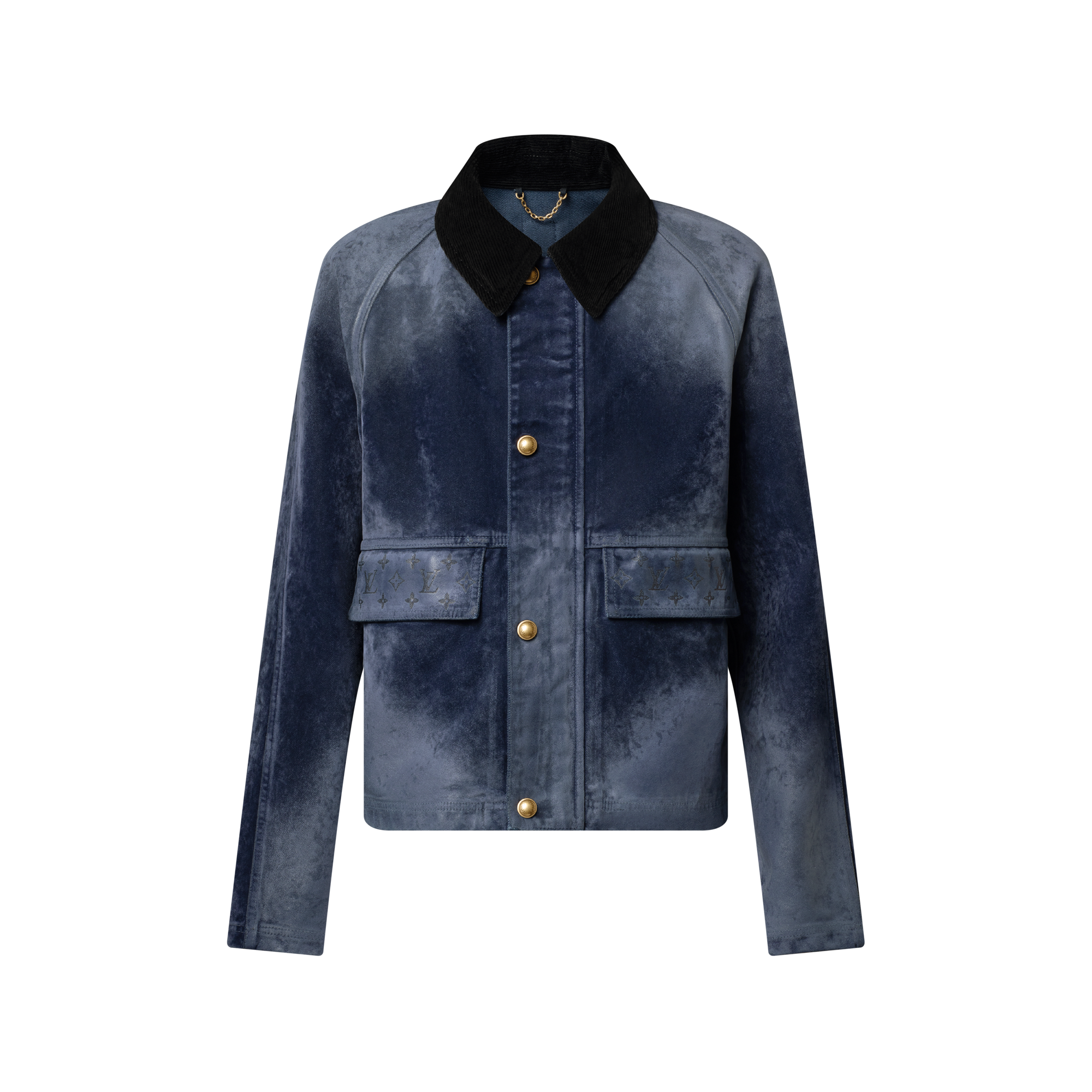 Flocked Denim Jacket With Monogram Details - Men - Ready-to-Wear